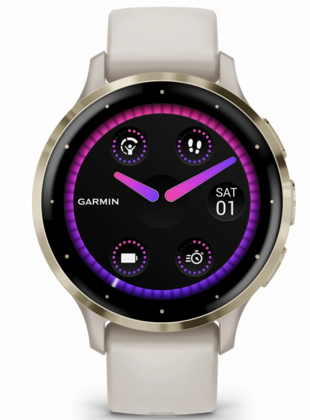 Garmin Venu 3S Слоновая кость, с силиконовым ремешком