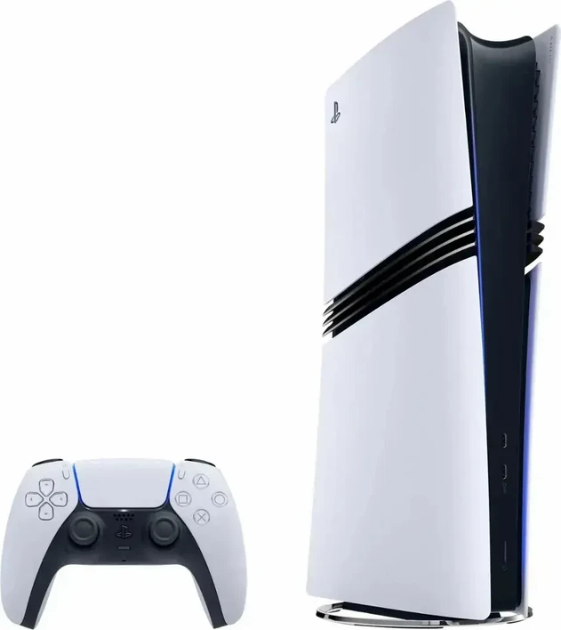 Sony PlayStation 5 Pro (2 геймпада, белый/черная полночь)