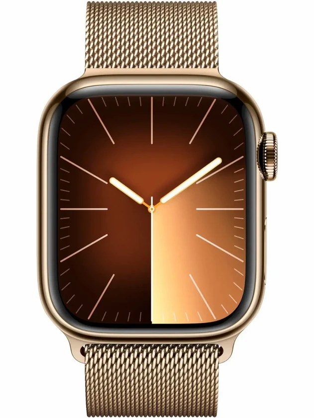 Watch 9 GPS, 41mm Gold Stainless steel, Gold Milanese Loop
