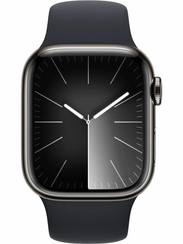 Watch 9 GPS, 45mm Graphite Stainless steel, Midnight Sport Band