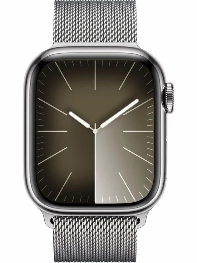 Watch 9 GPS, 45mm Silver Stainless steel, Silver Milanese Loop