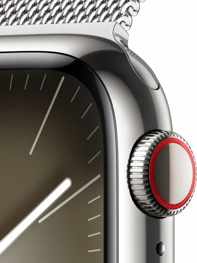 Watch 9 GPS, 45mm Silver Stainless steel, Silver Milanese Loop