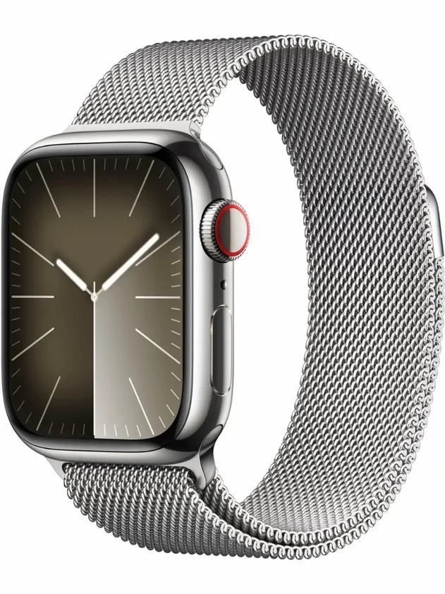Watch 9 GPS, 45mm Silver Stainless steel, Silver Milanese Loop