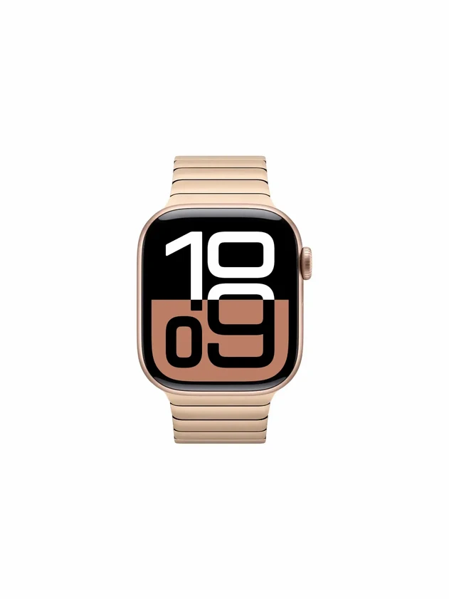 Apple Watch 10, 46 mm, Aluminum Rose Gold Link Bracelet Gold