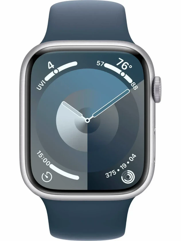 Watch 9 GPS, 45mm Silver Aluminium, Winter Blue Sport Band - M/L