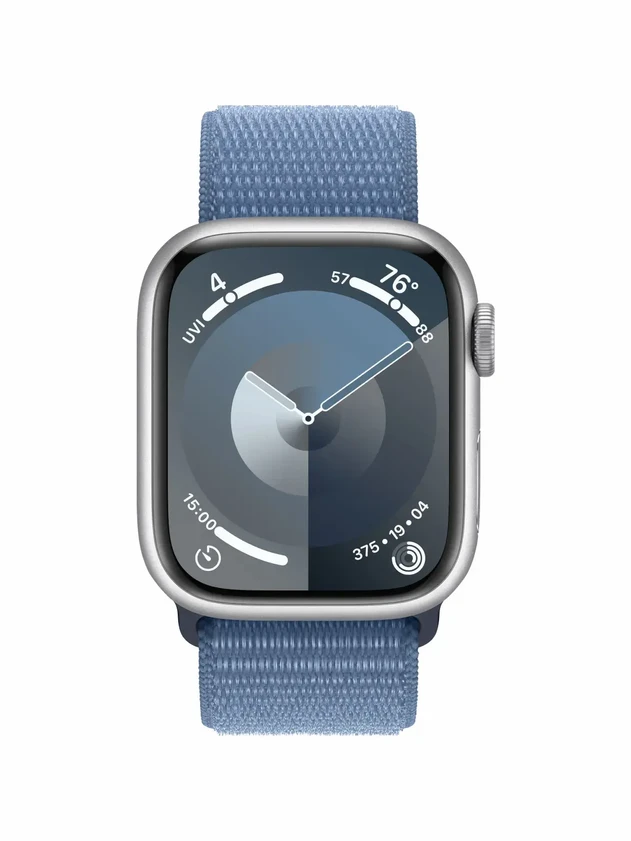Watch 9 GPS, 41mm Silver Aluminium, Storm Blue Sport Loop
