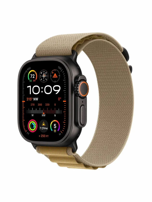 Watch Ultra 2, 49 mm, Black, Alpine Loop, Tan - L