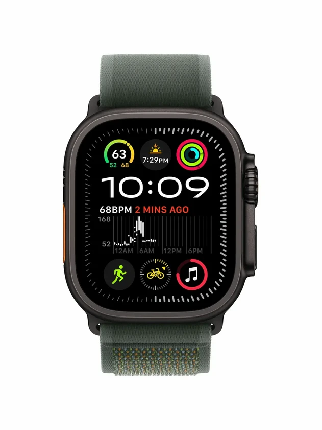 Watch Ultra 2, 49 mm, Black, Trail Loop, Green - S/M
