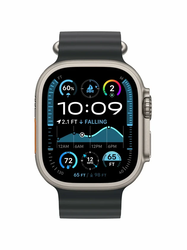 Watch Ultra 2, 49 mm, Natural, Ocean Band, Black