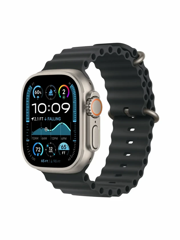 Watch Ultra 2, 49 mm, Natural, Ocean Band, Black