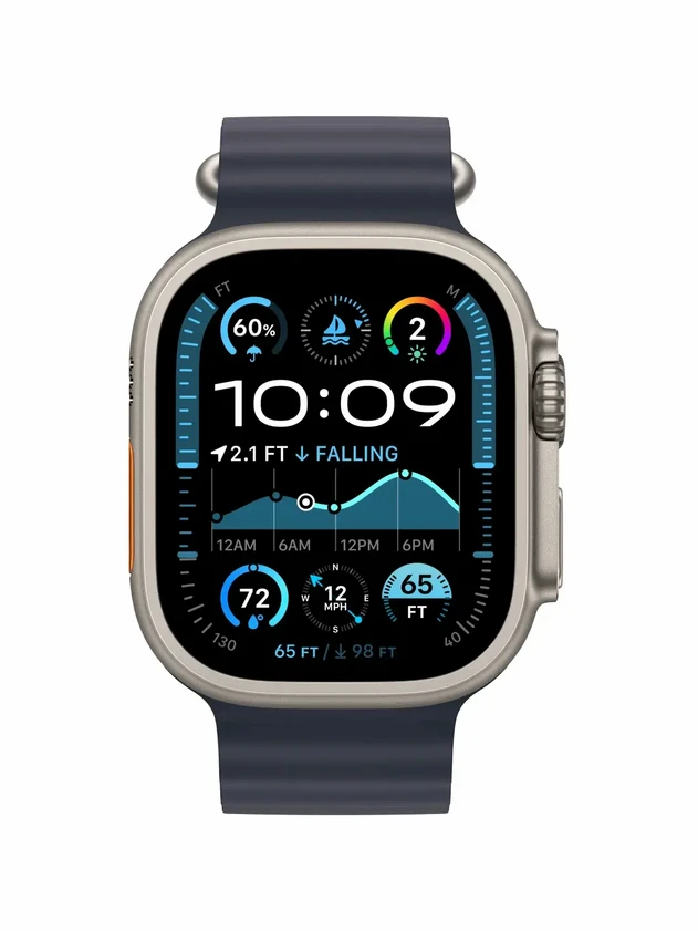 Watch Ultra 2, 49 mm, Natural, Ocean Band, Navy