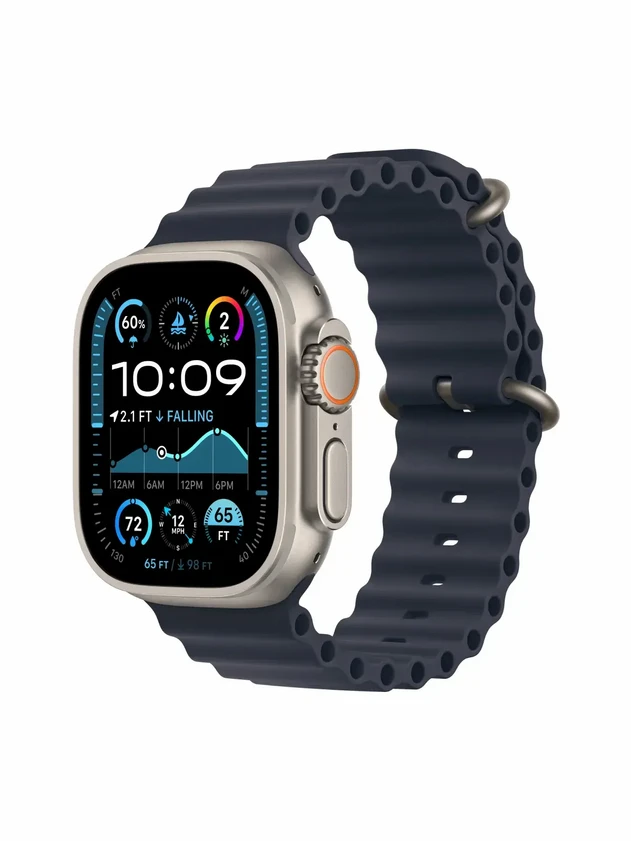 Watch Ultra 2, 49 mm, Natural, Ocean Band, Navy