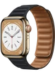 Apple Watch 8 41 мм Сталь, Кожа, Золотой, Тёмно-серый