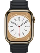 Apple Watch 8 41 мм Сталь, Кожа, Золотой, Тёмно-серый
