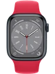 Apple Watch 8 41 мм Алюминий, Силикон, Тёмная ночь, Красный