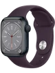 Apple Watch 8 45 мм Алюминий, Силикон, Тёмная ночь, Бузина