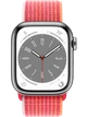 Apple Watch 8 41 мм Сталь, Нейлон, Серебристый, Красный
