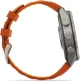 Garmin Fenix 9 Pro 47 мм (титановый, оранжевый силиконовый ремешок)
