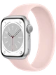 Apple Watch 8 45 мм Алюминий, Силикон, Серебристый, Розовый мел