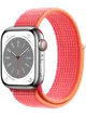 Apple Watch 8 45 мм Сталь, Нейлон, Серебристый, Красный