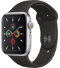 Apple Watch Series 5 LTE 44 мм Алюминий серебристый/Черный спортивный MWQK2