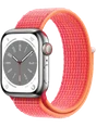 Apple Watch 8 41 мм Сталь, Нейлон, Серебристый, Красный