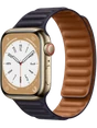 Apple Watch 8 45 мм Сталь, Кожа, Золотой, Чернильно-синий