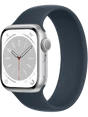 Apple Watch 8 45 мм Алюминий, Силикон, Серебристый, Синий шторм